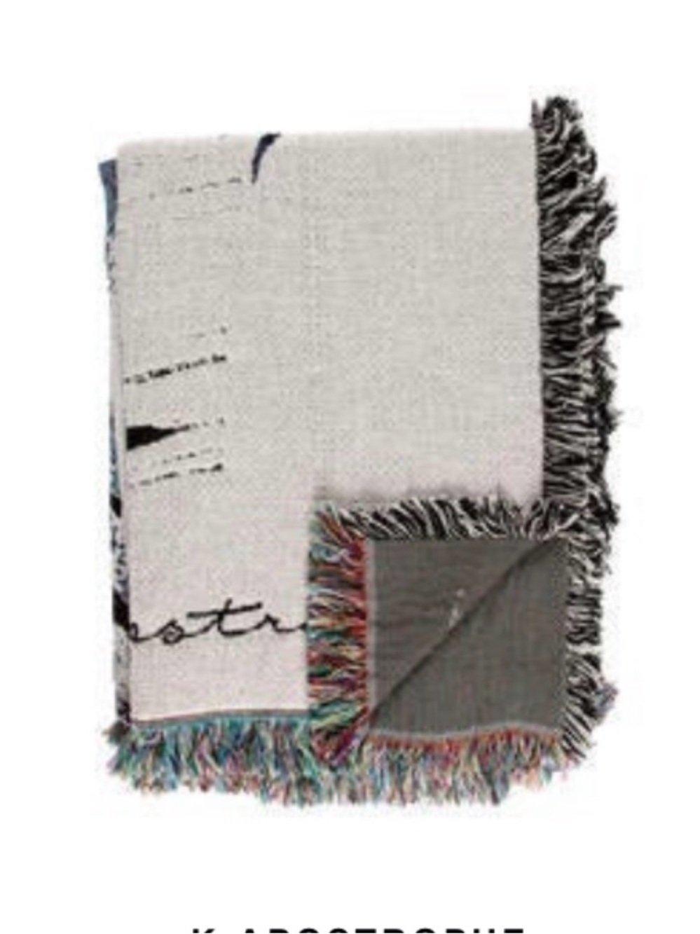 k-apostrophe Bowie Throw Blanket 100% Cotton Jacquard K’era Art 52x74 NWT - Picture 1 of 1